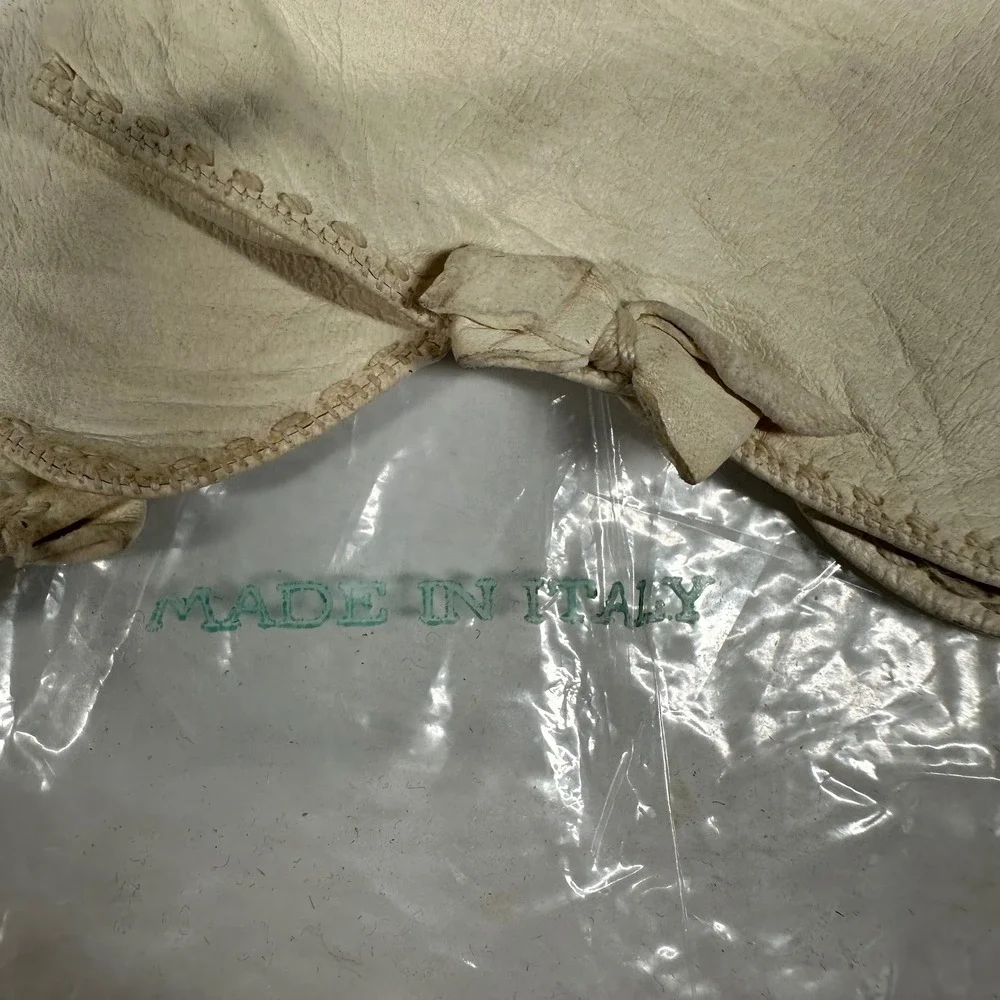 Macy's Marchioness Gloves Ivory Washable Leather Made in Italy Bow Womens Size 7